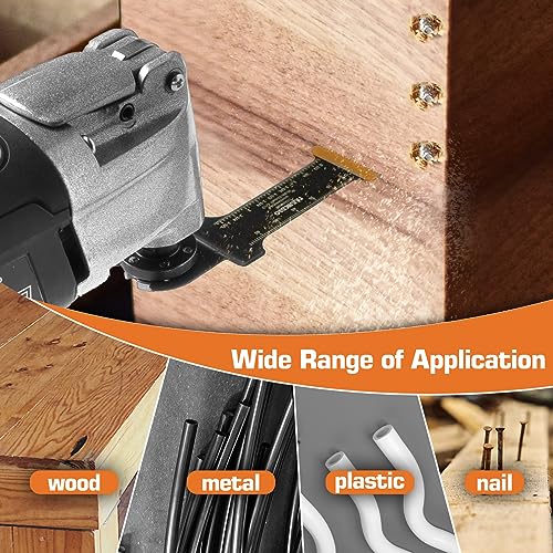 Nuyikaso 3 Pack Titanium Multi Tool Blades Extra-Long Reach Oscillating Saw Blades Multitool Accessories Kit for Wood Metal Screws Plastic Compatible with Fein Multimaster Makita DeWalt Bosch 7 Nuyikaso 3 Pack Titanium Multi Tool Blades Extra-Long Reach Oscillating Saw Blades Multitool Accessories Kit for Wood Metal Screws Plastic Compatible with Fein Multimaster Makita DeWalt Bosch - Image 7