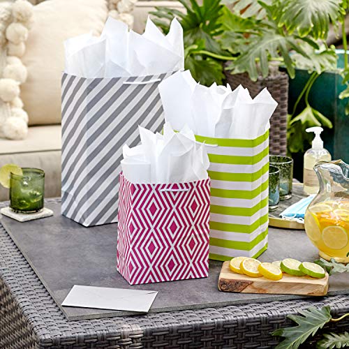 Hallmark Pastel Gift Bag Bundle In Assorted Sizes (Pack Of 12 - 5 Medium 8", 4 Large 11", 3 Extra Large 14") For Baby Showers, Bridal Showers, Birthdays, Easter #TOP1