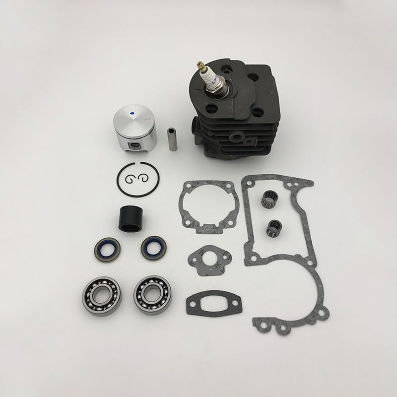Części do kosiarki 46mm zestaw uszczelek olejowych łożyska tłoka cylindra pasuje do Husqvarna 50,51,55 Rancher silnik gazowy piła łańcuchowa ogrodowe części zamienne Ferramentas