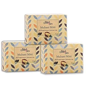 Mirah Belle – Organic Multani Mitti Soap (Pack of 3-125gm) – Skin Brightening – Handmade, Natural, Vegan and Cruelty Free – 375 gm