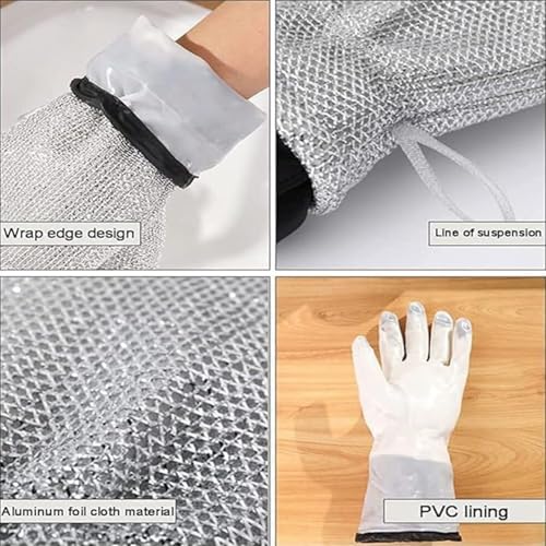 Image of Non-Stick Grill Sandwich Toaster with Stainless Steel Wire Dishwashing Scrubber Gloves (2 Pcs) | Double-Coated Nonstick Sandwich Griller & Toaster