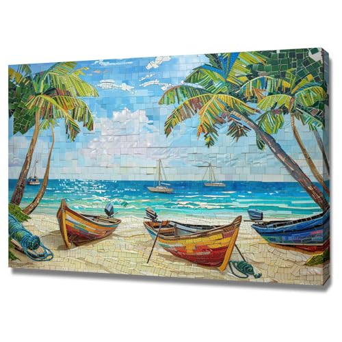 Tableau decoration murale salon marin abstrait pour sublimer votre canapé