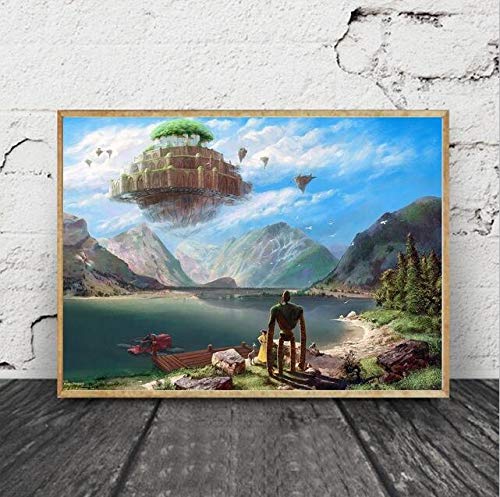 Ayjxtz Puzzle 1000 Piezas Castillo en el Cielo Puzzle 1000 Piezas paisajes Gran Ocio vacacional, Juegos interactivos familiares50x75cm(20x30inch)