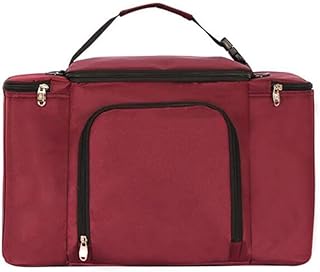 Sac d'isolant portable à l'épaule, sac isolant réfrigéré à l'épaule, sac de pique-nique extérieur, sac de boîte à lunch (Color : Wine red, Taille : 45 * 22 * 28cm)