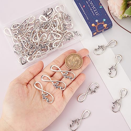 SUNNYCLUE 1 Box 50Pcs Infinity Connectors Infinity Link Charms Infinity Connector Charm Number 8 Charm Hope Symbol Love Connector Charms for jewellery Making Charms DIY Earring Necklace Bracelet Craft - Image 3