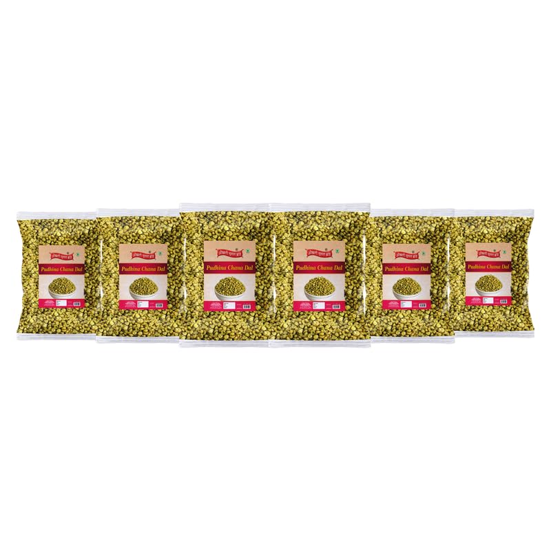 Image of OKHLI MUSAL BRAND All Age Groups Favourite Party Crunchy Munchy Namkeen Snack-Roasted Namkeen Podhina Dhaniya Nimbu Chickpeas Split /Chatpata Roasted Bengal split gram Namkeen Snack-900g*6Pack