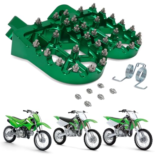 USTPO Dirt Bike Footpegs Motorcycle Foot Pegs Motorcycle Universal CNC for KLX KX 50 70 80 50-150cc KX85 KLX110 KLX140 Pit Bike Green