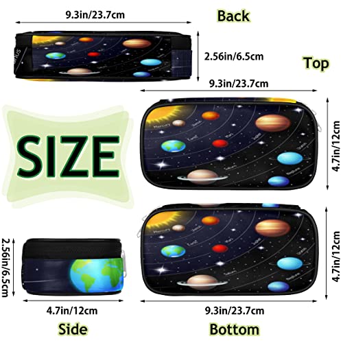 Image of Pardick Solar System Planet Big Capacity Pencil Pen Case Universe Galaxy Large Pencil Pouch with Zipper Compartments Pencil Bag for Boys Girls Adults Student Office School Supplies