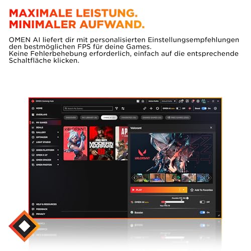 Omen 16L Gaming Desktop PC, Intel Core Ultra 5 225F, 16 GB DDR5 RAM, 1 TB SSD, NVIDIA GeForce RTX 5060 Ti, Windows 11 Home, RGB-Beleuchtung, Weiß