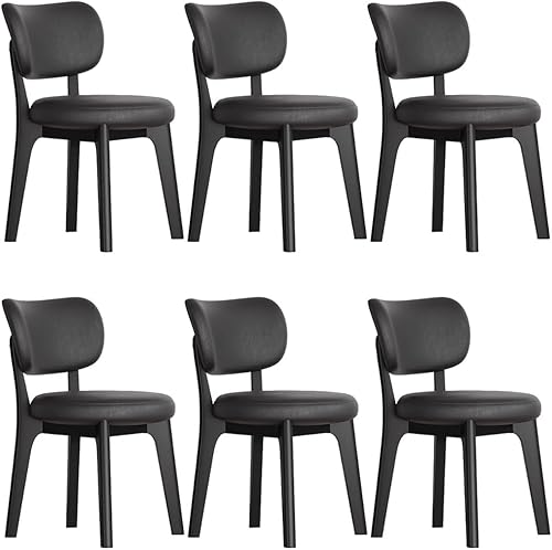 Miniatura 36 de YVYKFZD Juego de sillas de comedor, sillas de cocina sin brazos de madera, silla de comedor con respaldo curvo, silla tapizada de cuero para sala de