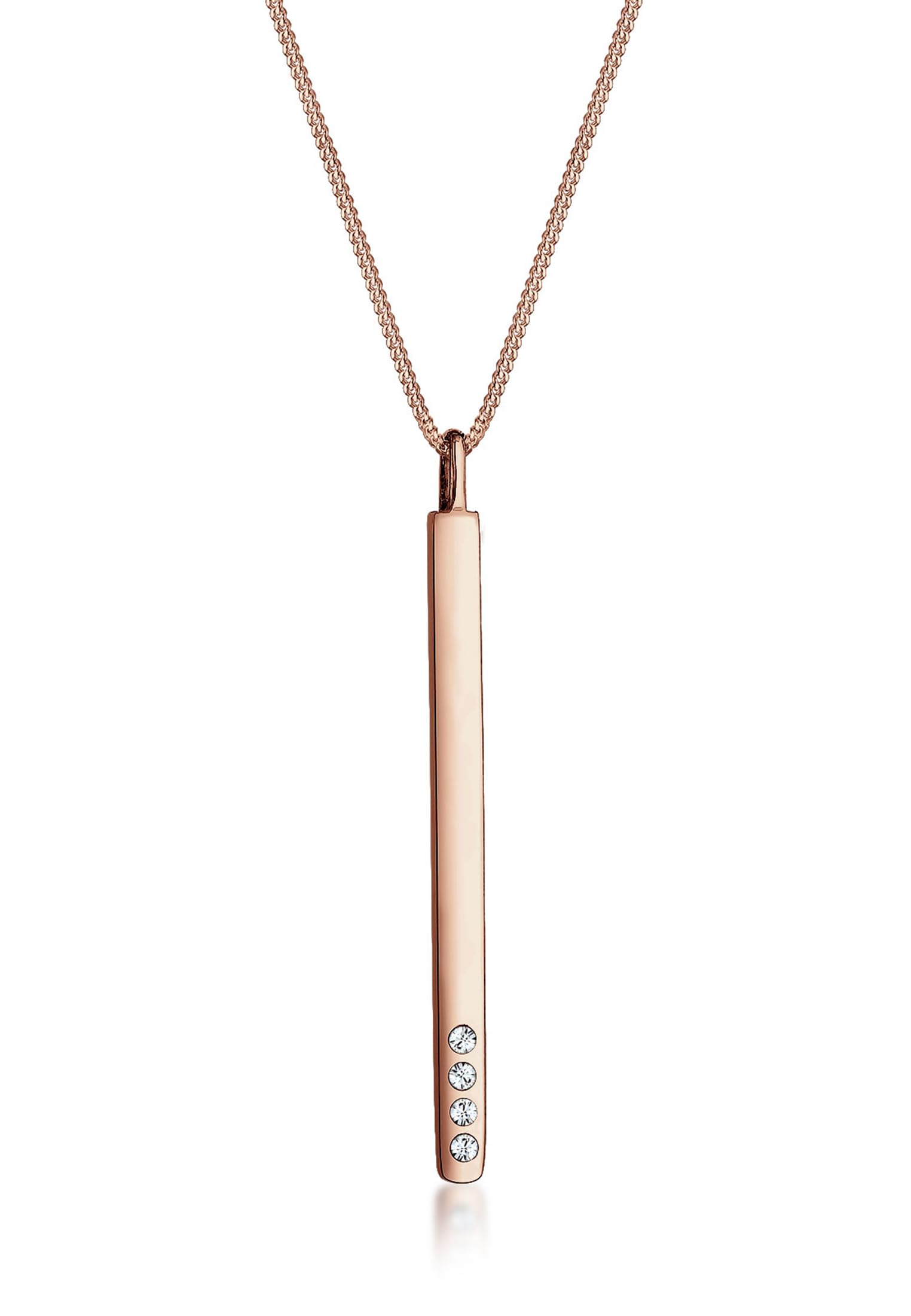 Elli Necklace Y-Necklace Crystals 925 Sterling Silver Rose Gold Plated