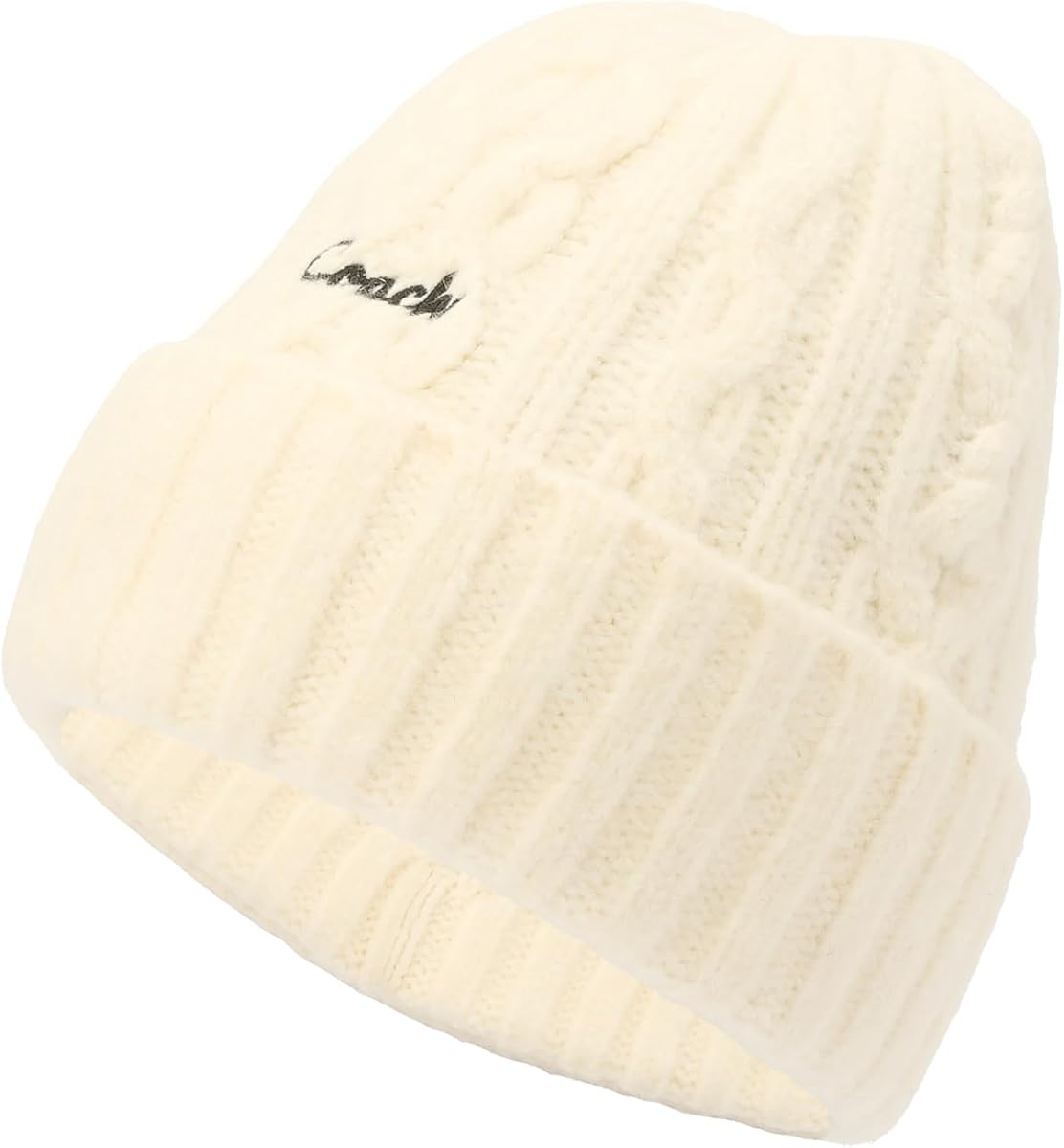 Coach Women's Embroidered Cable Knit Beanie