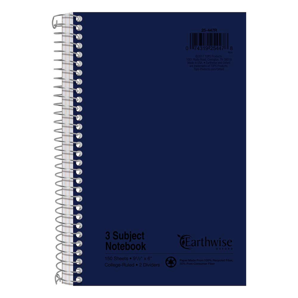 Earthwise by Oxford Small Size Notebook, College/Medium, 9 1/2 x 6, WE, 150 SH