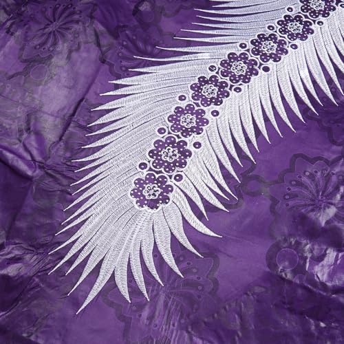 Image of HD African Bazin Riche Maxi Dress for Woman Traditional Embroidery Dashiki Dresses with Head Wraps