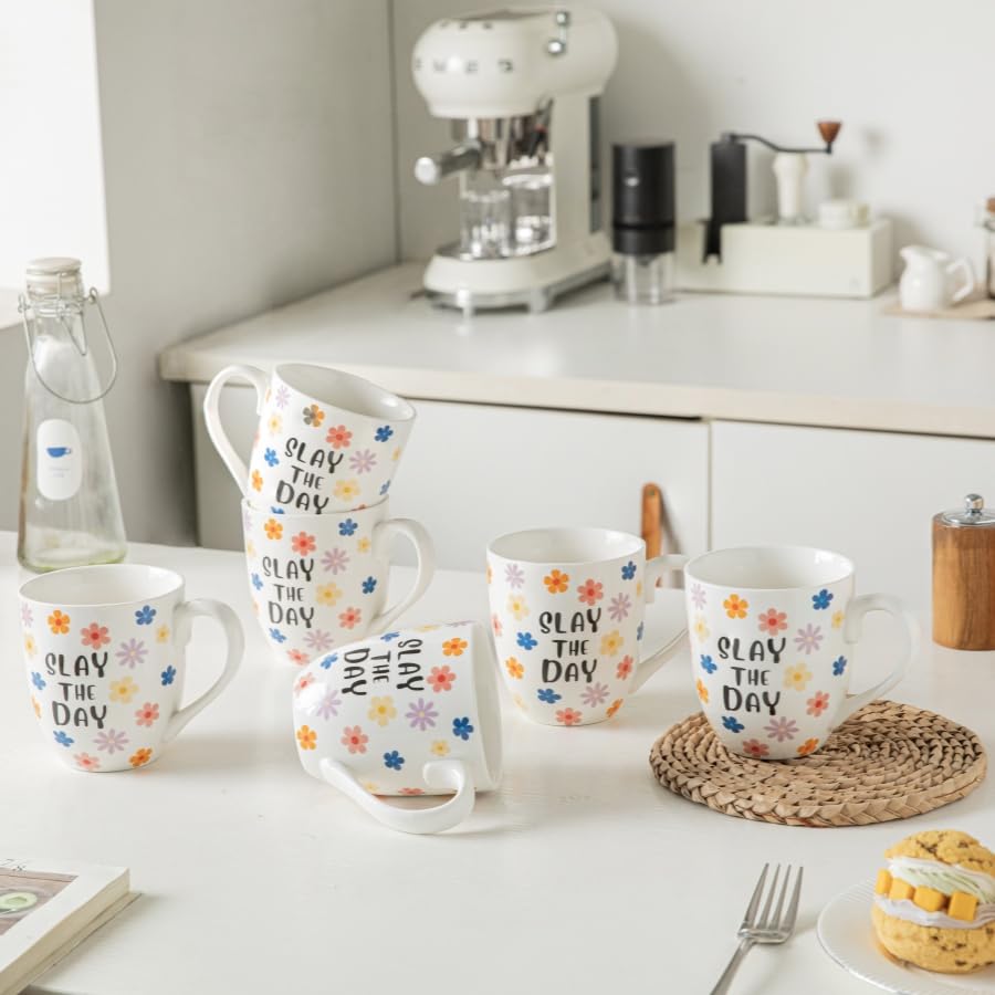 Set 4 Tazas de Café Cerámicas 16 oz con Mango Colores miniatura 3