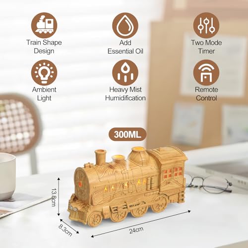 Humidificateur forme train à double pulvérisation et veilleuse 4 modes - 7