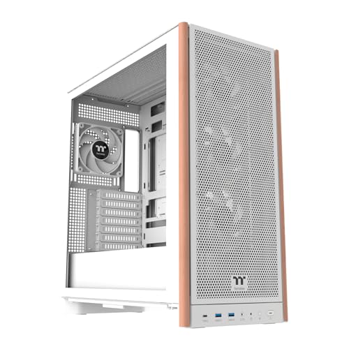 Image of Thermaltake S370 WS; Mid Tower Chassis; Wood Front Trim; 4x120mm Fans Included; 410mm GPU Clearance; up to E-ATX; Hidden Connector Support (ATX /mATX);Vertical GPU Support;Snow;CA-11J-OOM6WN-00