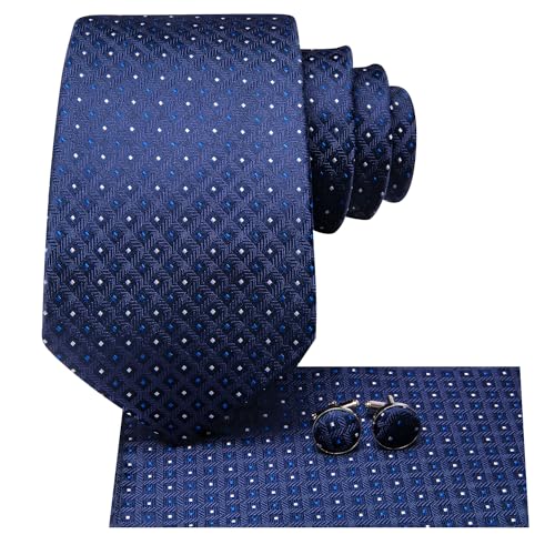 Image of Dubulle Mens Paisley Floral Silk Tie for Men Striped Necktie and Pocket Square Cufflinks Set Wedding Business