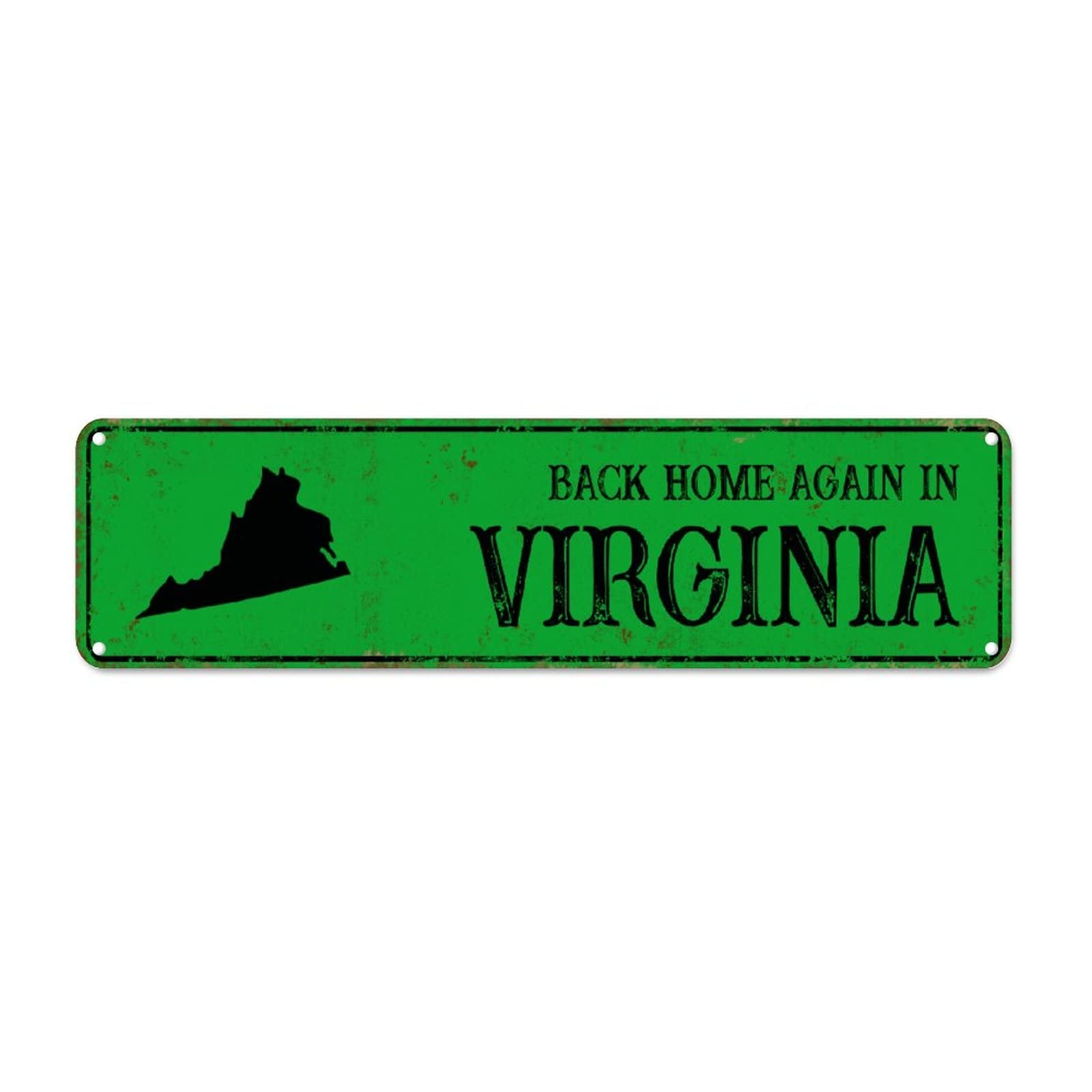 Back Home Again in Virginia Retro Tin Signs Aluminum Metal Sign for Kitchen Home Garden Wall Bar Cafe Decor 4x16 Inch