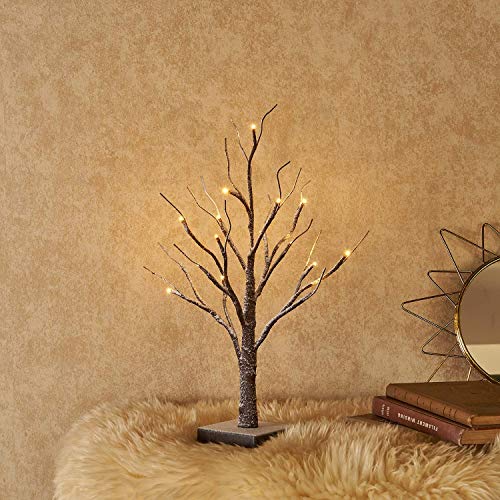 Hairui HR-LLT024-SBT-18IN-B Lighted Tabletop Artificial Small Tree Snow Dusted 24 Led 18In Battery Operated thumb #3