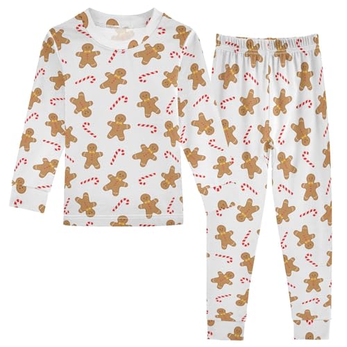 Long sleeve Pajamas Christmas Cookie Gingerbread Man Jammies Pjs Cotton Pajama Sleepwear Sets2