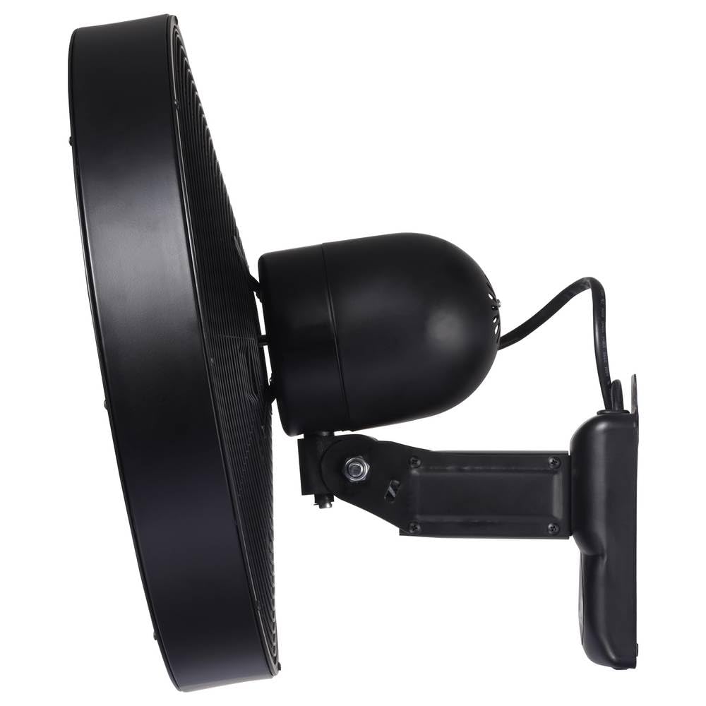 sygonix SY-6661434 Ventilateur mural 50 W (Ø x H) 45 cm x 45.5 cm noir avec télécommande, oscillant, minuteur, pivotant