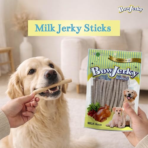 Image of Chicken & Milk Dog Treats | High-Protein Soft Chews for All Life Stages | Healthy Training & Reward Snacks | Tasty Jerky Bites for Puppies & Adult Dogs | 200 gm (Pack of 3)
