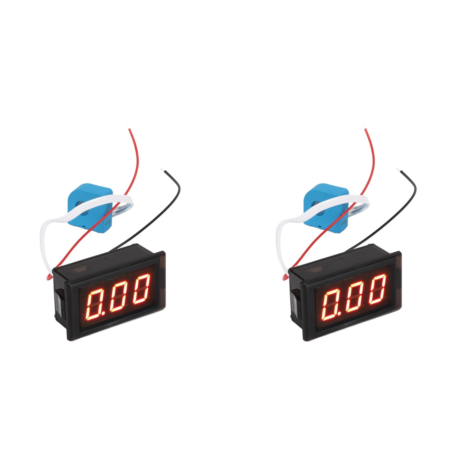 Yctze 2 Stück DC-Amperemeter mit Hall-Sensor, LED-Digitalanzeige, 50 A, Hochgenaues Strommessgerät für Fahrzeuge, Kfz-Instrumentenzubehör