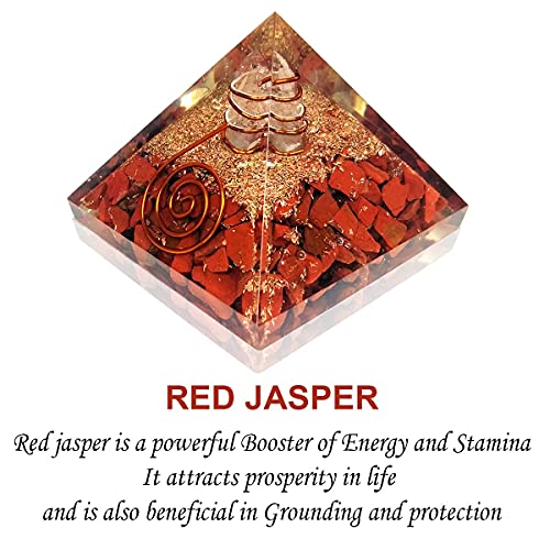 Image of Red Jasper Pyramid | 3-Inch | Large Healing Pyramid for Grounding, Energy Cleansing, and Emotional Stability|Spiritual Decor for Home and Office