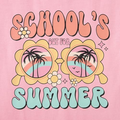 Image of Girls School's Out for Summer Shirt Last Day of School T-Shirt Kids Funny Graphic Summer Break Short Sleeve Tees Tops