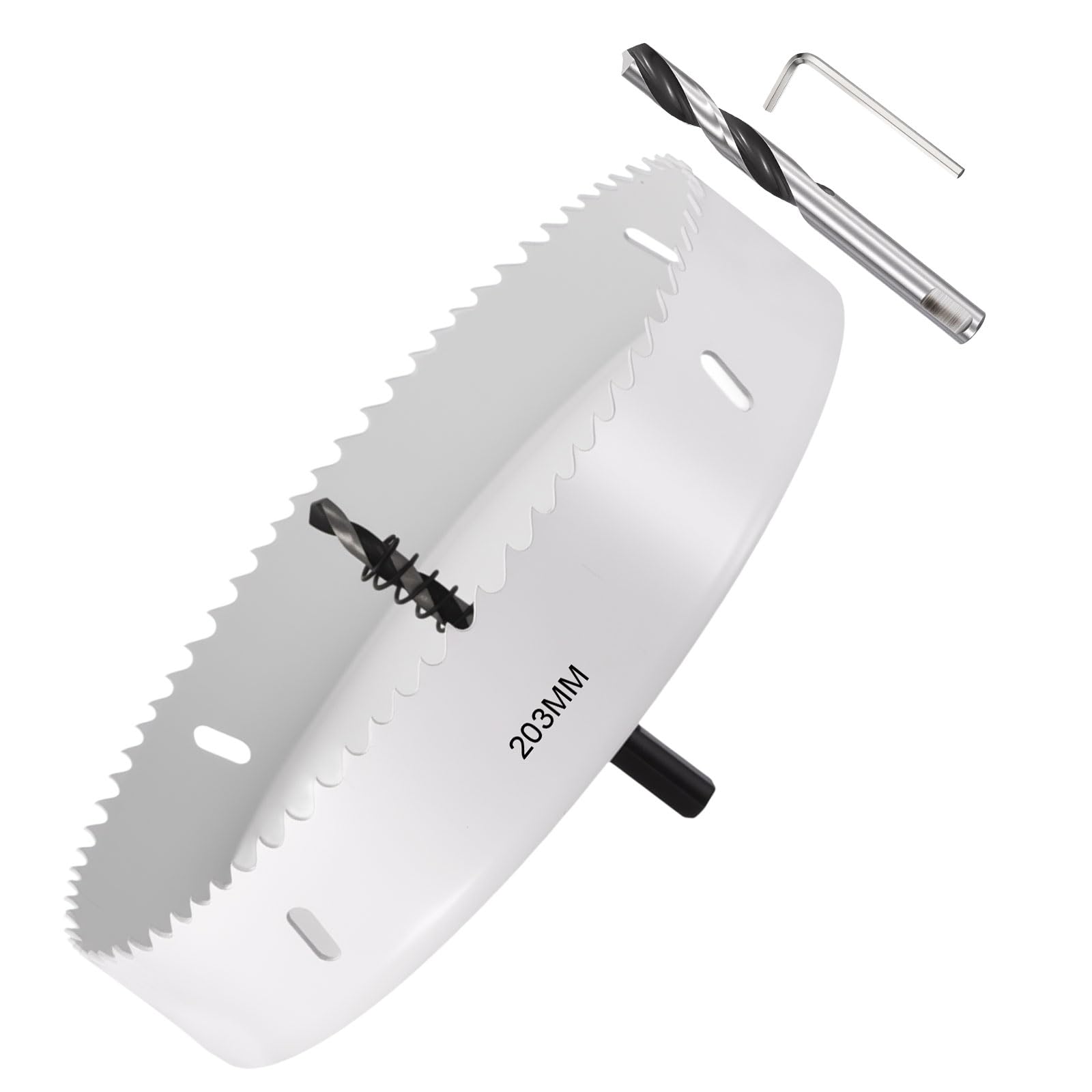METALLIXITY Bi-Metal Hole Saw 8", M42 HSS Circular Head 203mm Hole Cutter with 2 Pilot Drill Bits