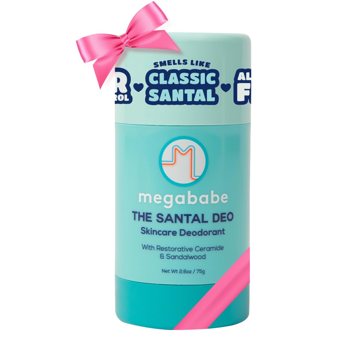 Megababe Skincare Deodorant - The Santal Deo with 72 hour Odor Protection | Restorative Ceramide & Sandalwood | Aluminum-Free, All Natural | 2.6 oz