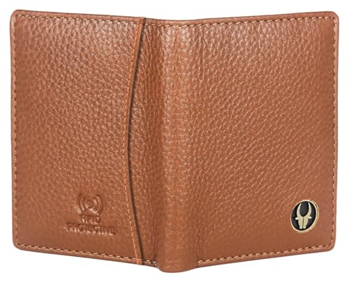 Image of WildHorn RFID Protected Genuine Leather Wallet for Men I 4 Card Slots I 2 Slip Pockets I 1 Currency Compartment (Tan)