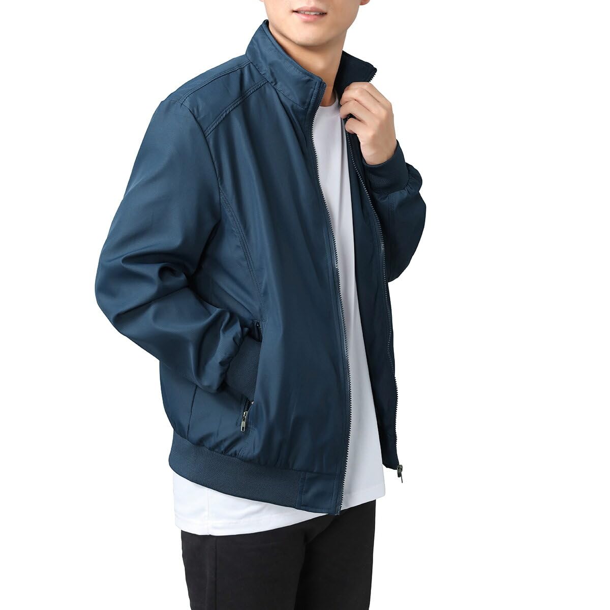 Allthemen Herren Jacke mit Stehkragen Übergangsjacke Herbst Freizeit Sportjacke Bomberjacke