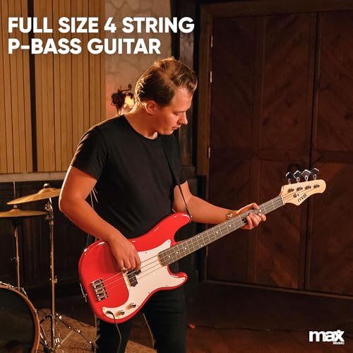 Beginner Bass Guitar Complete Starter Pack with Amplifier - Red - Image 5