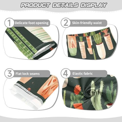 Toddler Girls Leggings Printed Yoga Pants Leggings Green Cactus One for Kids3