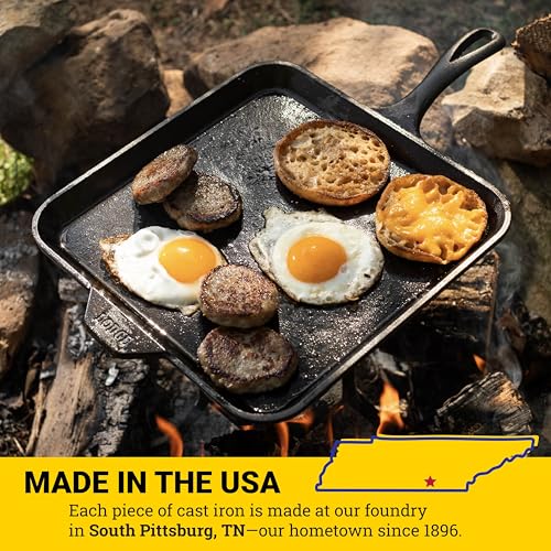 Lodge Pre-Seasoned Cast Iron Square Griddle, PFAS-Free, 11 Inches - image 6
