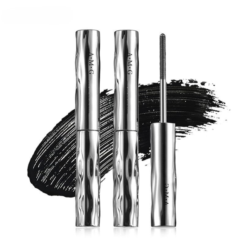 2026 New 2PC Metal Wand Mascara - Iron Wand Tubing Mascara, Waterproof & Smudge Proof, 3D Curling & Volumizing Formula, Buildable and Washable for Natural, Clump-Free Lashes (Black) (Black-2pc)