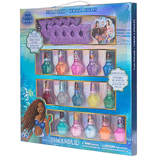 Townley Girl Disney The Little Mermaid Ariel Kids Washable Nail Polish Set, Pretend Play Makeup Beauty Set Birthday Toys Gift For 3 4 5 6 7 8 9 10 11 12 Years Old Kid #TOP7