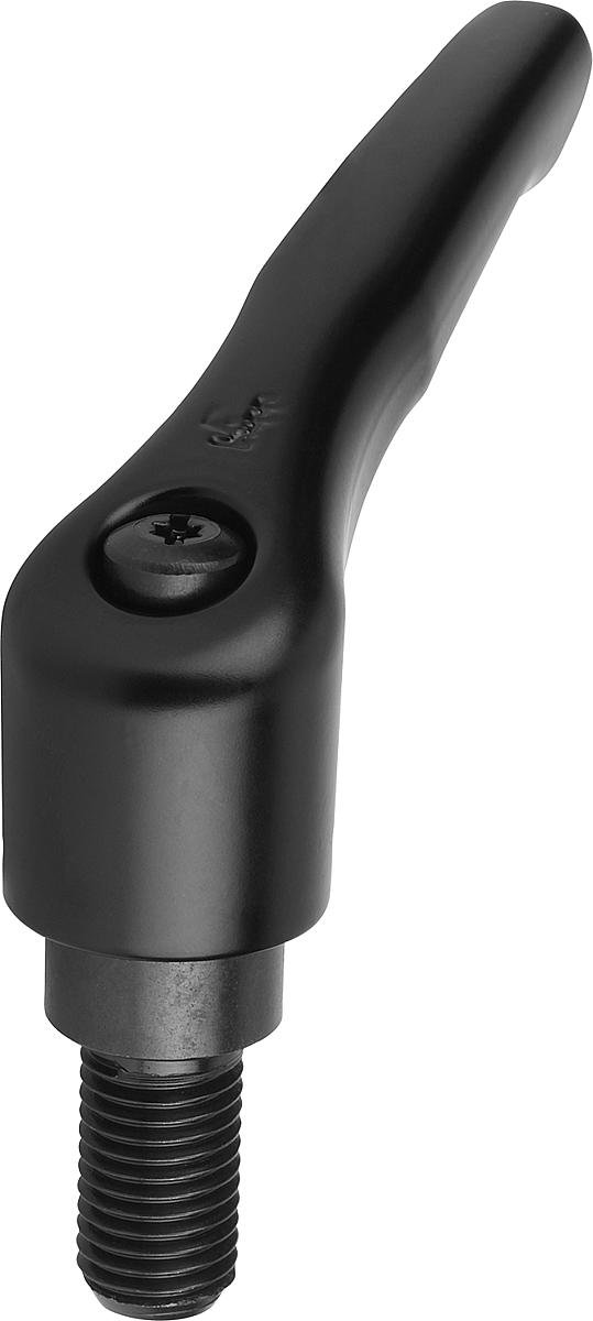 Toggle Clamp Lever – Zinc, Thread Size 2 M8 x 50 – Black Satin – Component Pack of 1), k0122.2081x50