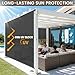 Zephyr Place Outdoor Roller Shades for Patio, 8' W x 8' H Cordless Patio Shades Roll Up Outdoor Blinds with Splicing Design, 90% UV Protection for Porch Gazebo Pergola, 2 Poles & 1 Fabric, Gray