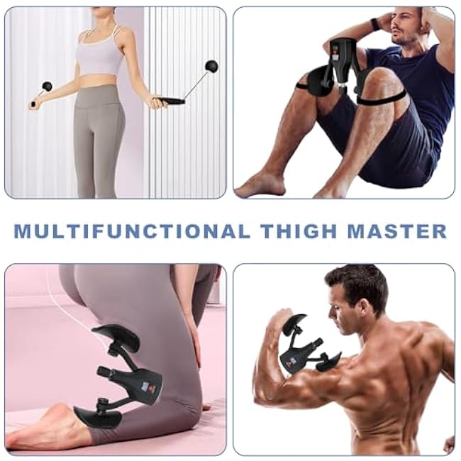 Multifunctional Thigh Trainer Kegel Exerciser, Adjustable Resistance Hip Trainer with Leg Straps, Handles, Jump Rope, Kegel Trainer for Thighs, Pelvic Floor, and Postpartum Rehabilitationut