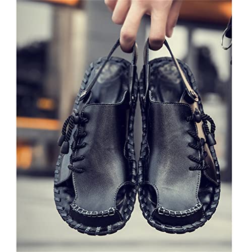 Men's Sandals Genuine Leather Beach Shoes Men Leisure Sandals Casual Shoes(43)3