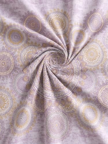 Image of Mafatlal 186 TC Spring Glory 100% Cotton Single Flat Bedsheet | 60 x 90 Inches | Soft & Breathable Floral Printed Bed Linen | Includes 1 Matching Pillow Cover | Floral Pink