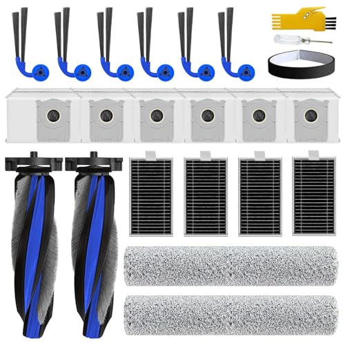 Image of Replacement Parts for ECOVACS DEEBOT T90 /T90 PRO Omni /X12 PRO Omni Robot Vacuum Cleaner Accessories 23 Packs 2 Roller Brushes, 4 Filters, 6 Side Brushes, 2 Roller Mops, 6 Bags, 1 Bumper Stripe