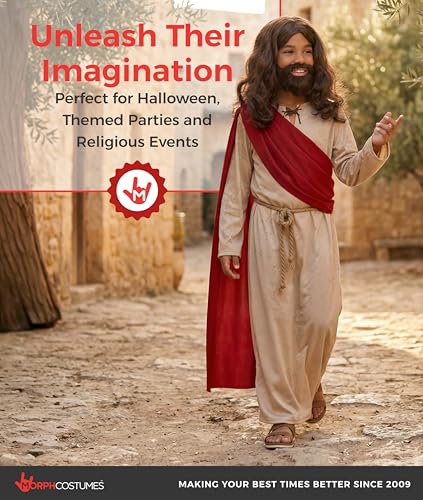 Disfraz de Jesús para niños con peluca y barba miniatura 5