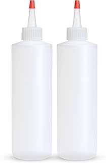 Condiment Squeeze Bottles, 8 OZ Empty Squirt Bottle, Red Top Cap, Leak Proof - for Ketchup, Mustard, Syrup, Sauces, Dressing, Oil, Arts & Crafts, BPA FREE Plastic - Perfect for Kitchen - 2 PACK
