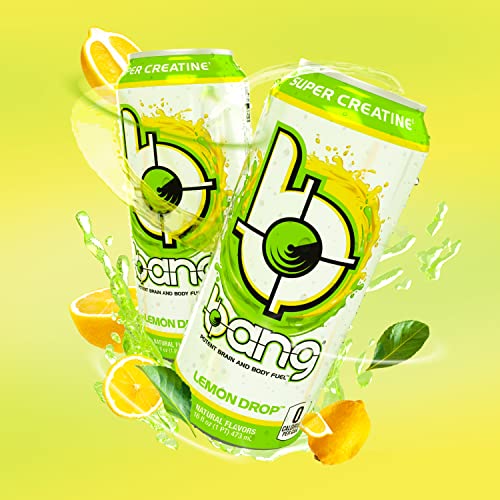 Bang Lemon Drop Energy Drink, 0 Calories, Sugar Free With Super Creatine, 16 Fl Oz (Pack Of 12) #TOP4