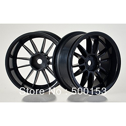 Generic4x RC 1/10 Car On Road Racing Run Flat negro radios ruedas llanta Fit HSP HPI 6031