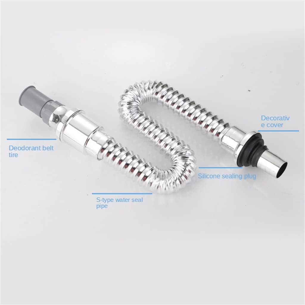 HBJWOV 80cm ABS Plastic Pipe Sewer Hose Flexible Bendable Kitchen Sink Wash Basin Drain Tube
